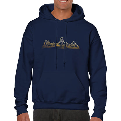 Contour Ridge Navy topographic hoodie by Wandrhood, colour option
