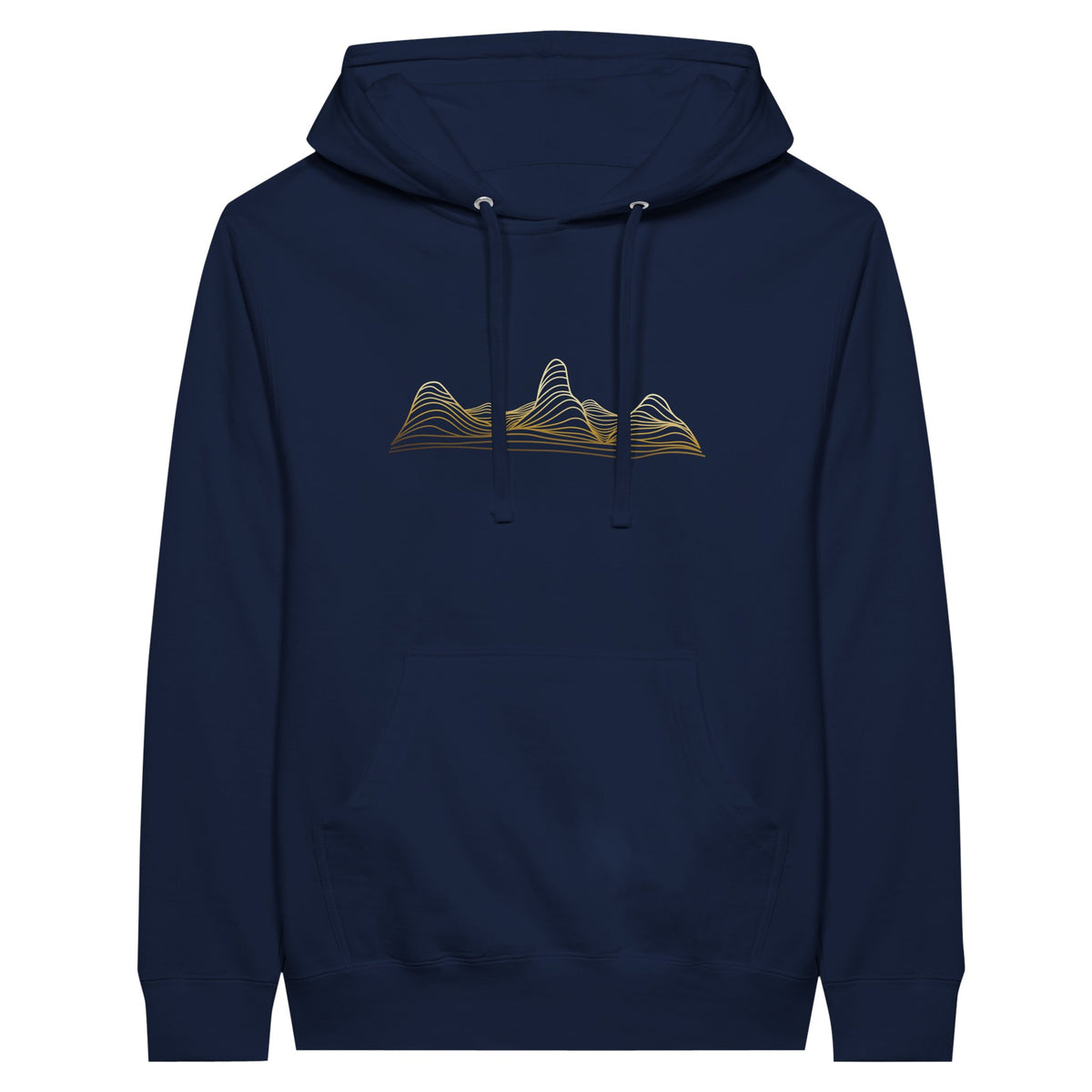 Contour Ridge Navy topographic hoodie by Wandrhood, alternate colour option